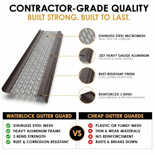 Image of Micromesh Gutter Guards, 5 Inch, 100 FT, Dark Bronze