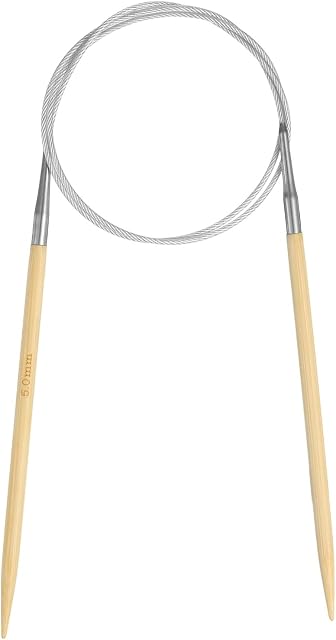 HARFINGTON Taille US 8 (5mm) Aiguille de tricot circulaire en bambou 32 Aiguille ronde en bois de pouce pour les projets faits à la main DIY Chandails à tricoter Chaussettes Chapeaux Chandail