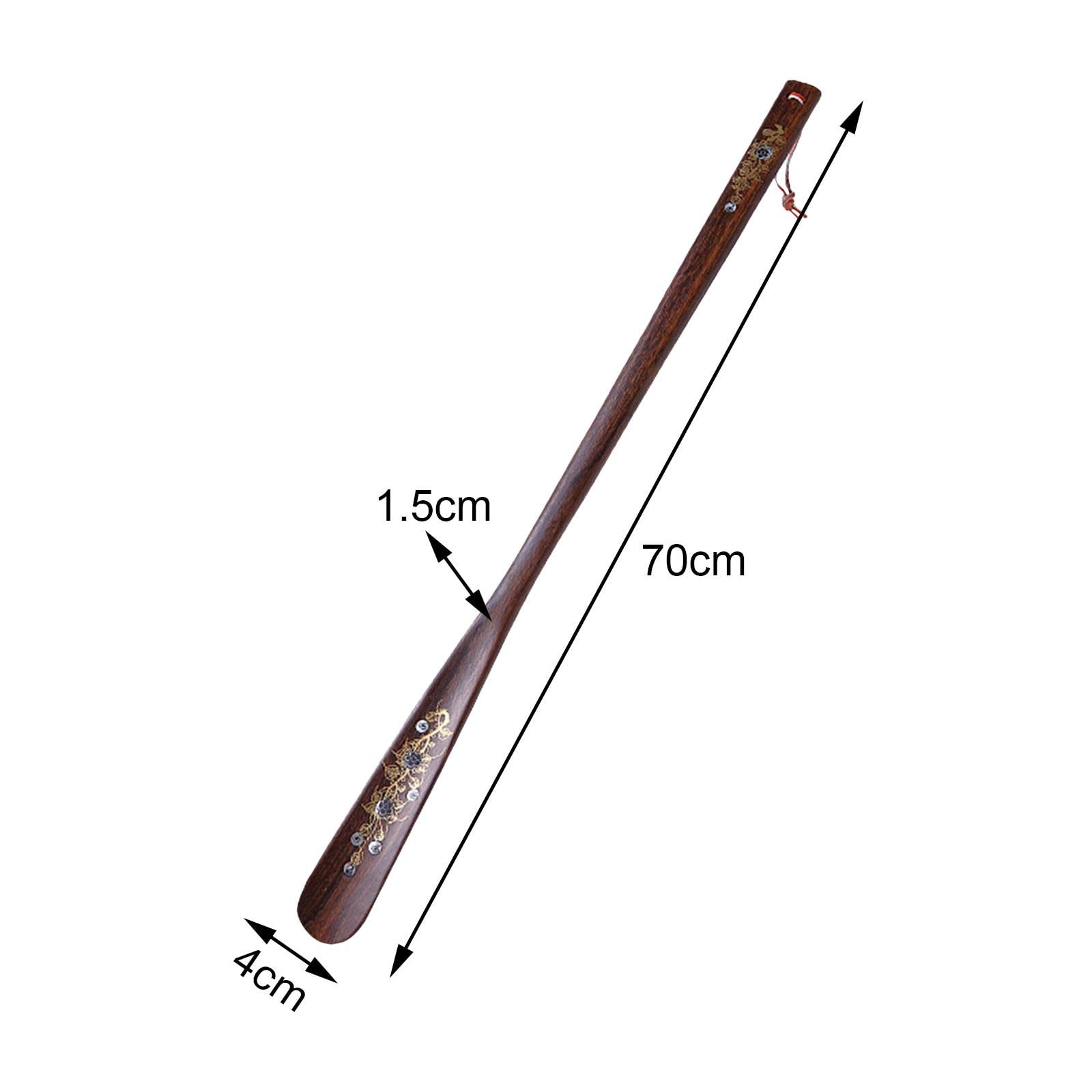 Chausse-Pied en Bois Outil Long Manche Aide Chaussure Portable Accessoire Ergonomique Adapté Personnes Âgées Enfants Adultes Maison 70cmx4cmx1.5cm