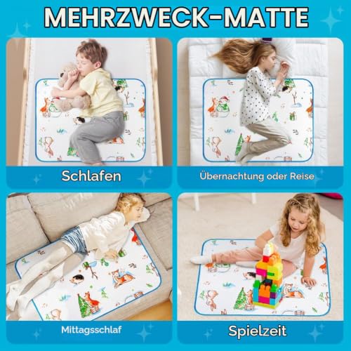 Aolso Töpfchentrainingsmatratze, Matratzenschoner Kinderbett, 70 * 90cm Bettschutz, Waschbare Bettunterlage Wasserdicht, Für Einzelbetten… – Ansicht 6