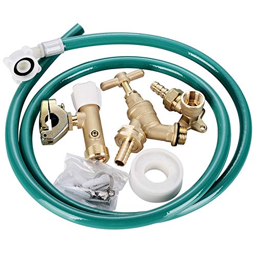 Wall Mounted Home Garden Tap Complete Kit Set Hose Splitter Connector For Pipe Fitting Tools Set Brass External Push Fit Self Cutting Outside