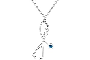 Personalized Stethoscope Necklace; Custom Name Necklace for Women; Silver or Gold Heart...