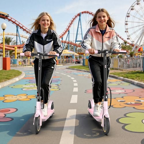 Image of Electric Scooter for Kids Aged 6-10, 350W Motor, 19 Mph Speed & 15 Miles Range, 8.5 inch Solid Tires, Lightweight Foldable Scooter with Dual Braking System, Max Load 265LBS
