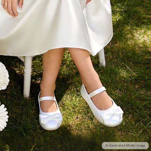 Image of Felix & Flora Toddler Flower Girl Dress Shoes - Girl Ballet Flats Party School Shoes Wedding