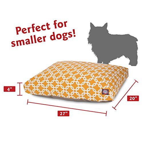 Yellow Links Small Rectangle Indoor Outdoor Pet Dog Bed With Removable Washable Cover By Majestic Pet Products #TOP2