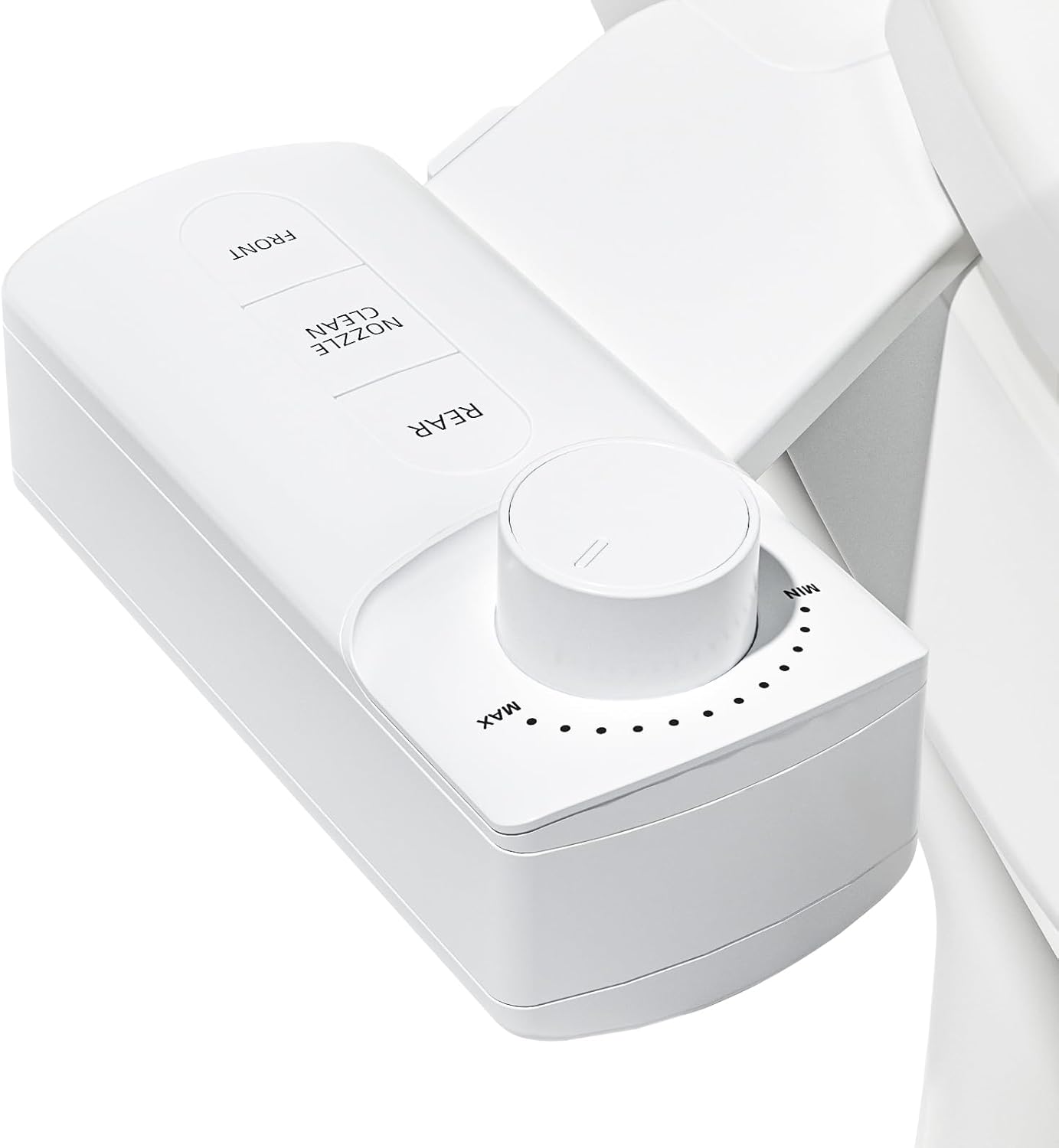 ?BIGCOW Ultra-Slim Bidet Attachment, Self-Cleaning Dual Nozzle (Front/Rear Wash), One-Finger Command, Ergonomic 3+1 Tactile Controls, Pressure Dial & Tool-Free Install, Instant Hygiene Upgrade