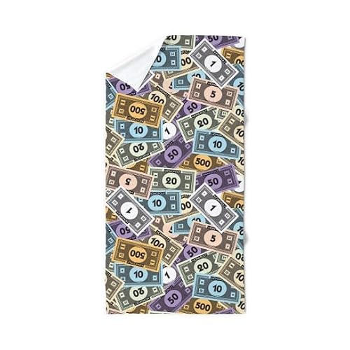 CafePress Monopoly: Money Pattern 30"x60" Absorbent Cotton Back, Soft Beach, Pool Towel