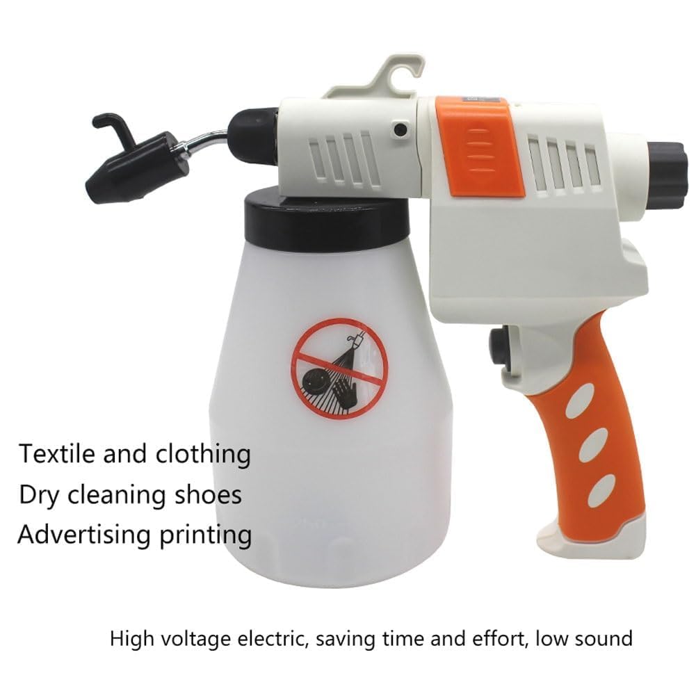 Pistolet de nettoyage textile électrique 65W, pistolet haute pression anti-taches avec buse de pulvérisation à pression réglable, capacité de liquide 750ML pour sérigraphie textile