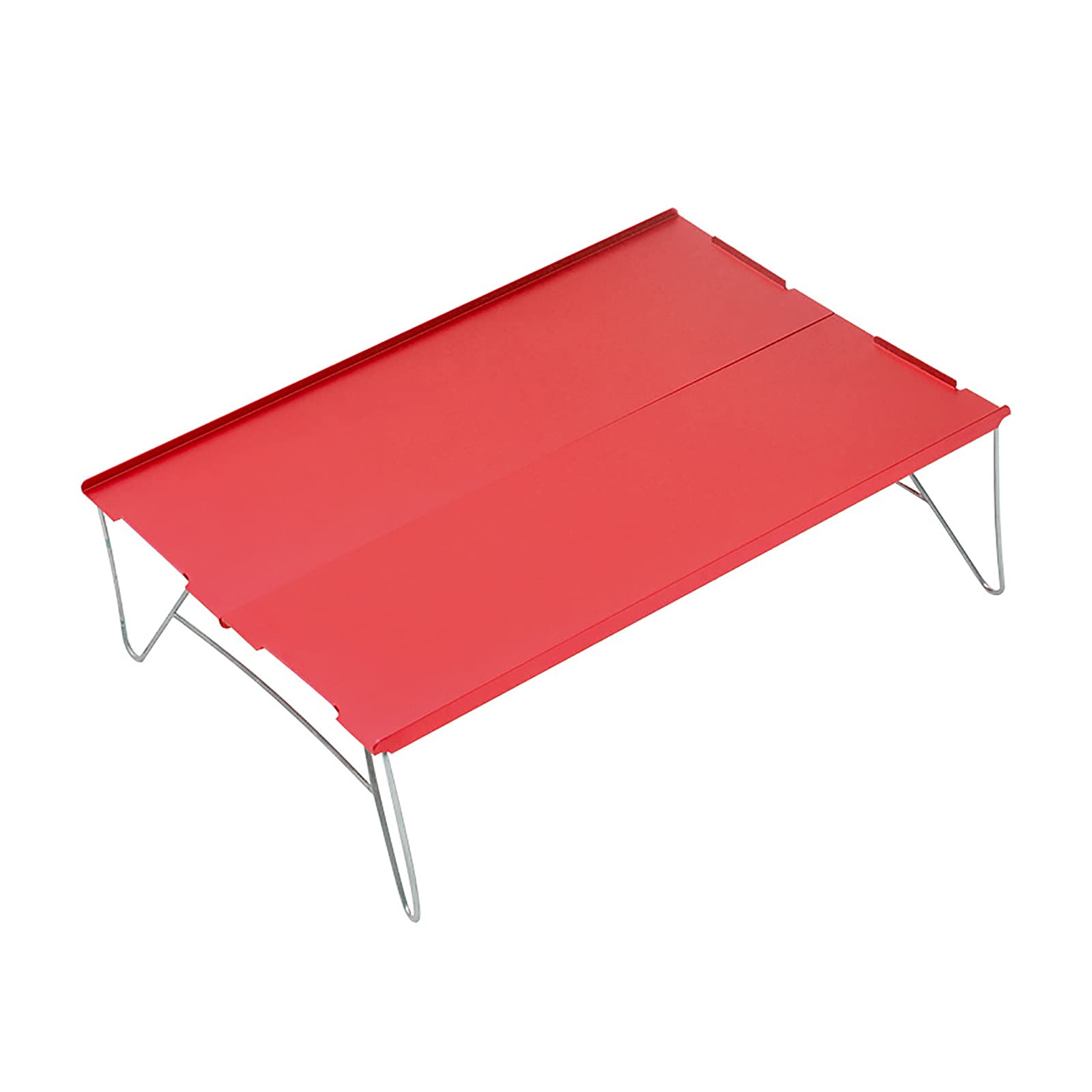 Table de camping pliable en aluminium - Petite table rouge stable anti-sable pour plage