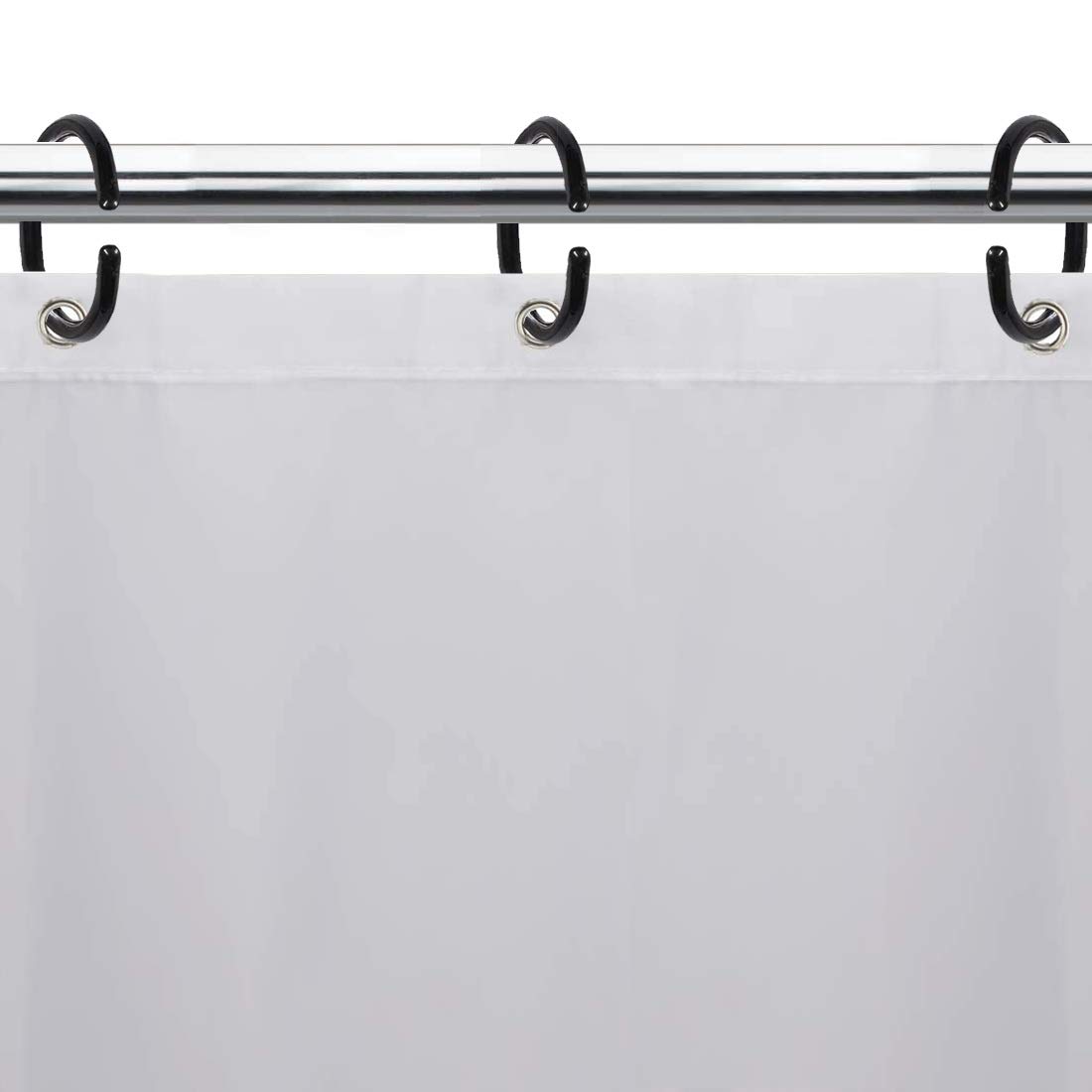 12 Anneaux Rideau Douche En Plastique Blanc - Forme C - Compatibles Tringles <26mm - Faciles à Installer