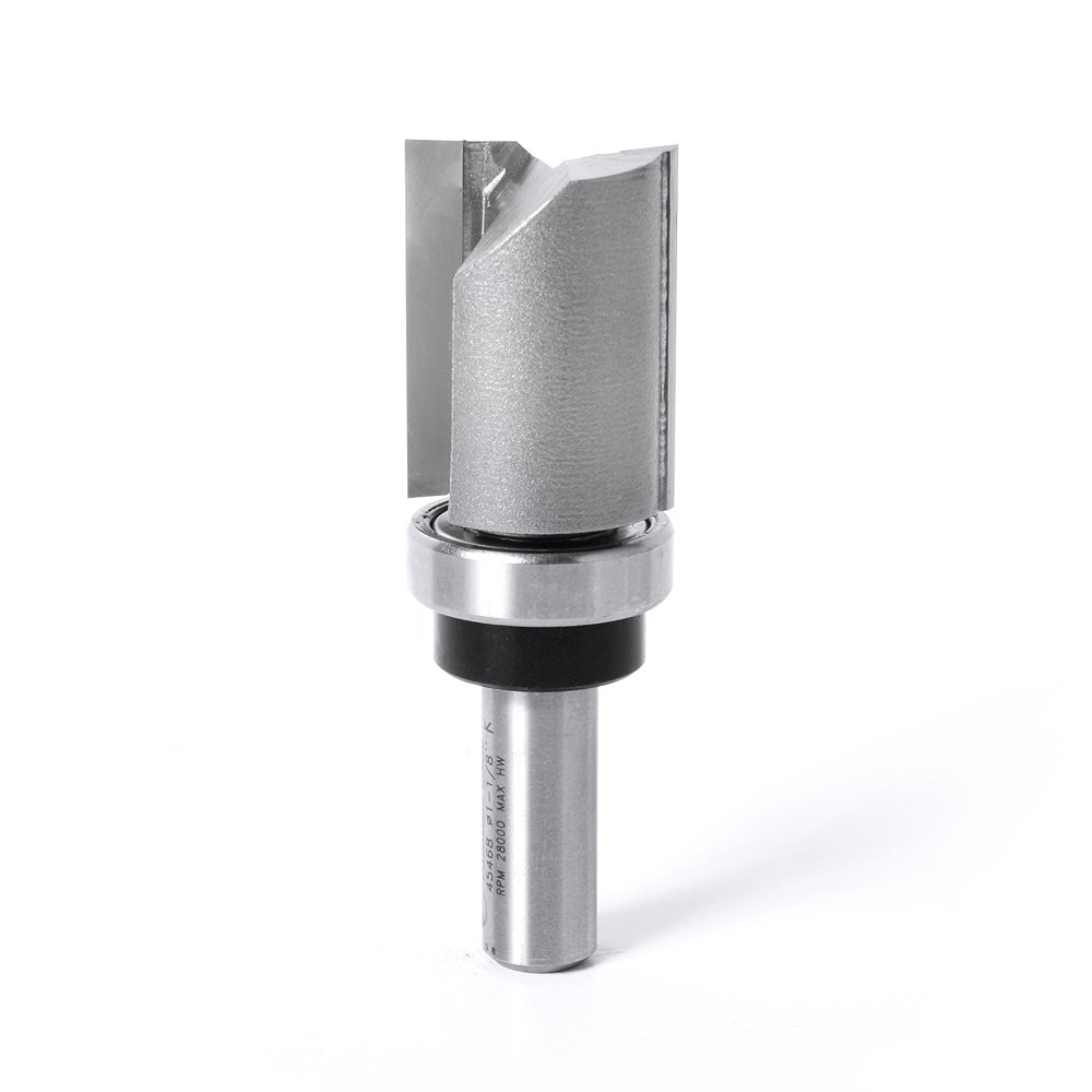 Amana Tool 45468 Carbide Tipped Flush Trim Plunge Template Router Bit 1-1/8 Dia x 1-1/2 x 1/2 Inch Shank with Upper Ball Bearing