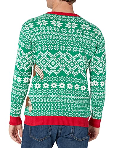 Blizzard Bay Men's Sloth Hug Ugly Christmas Sweater, Green/Red/White, Large2