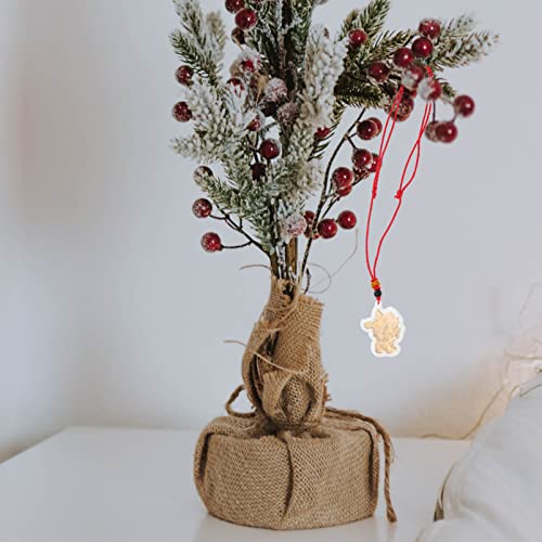 Sewacc 20 Pcs Rabbit Pendants Charms 2023 Chinese Zodiac Rabbit Ornament Lucky Fortune Figurine Car Hanging Decor For New Year Christmas Home Car Decor Necklace Jewelry Making Golden #TOP3