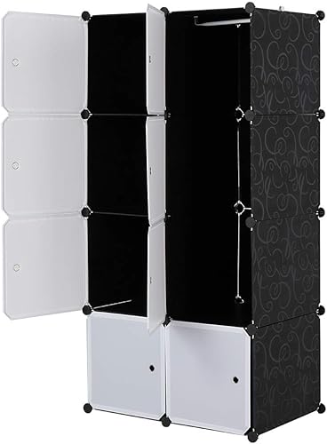 Miniatura 5 de Organizador de almacenamiento de cubos, juego de 1620 cubos de plástico, estantes de almacenamiento para armario, armario de plástico para