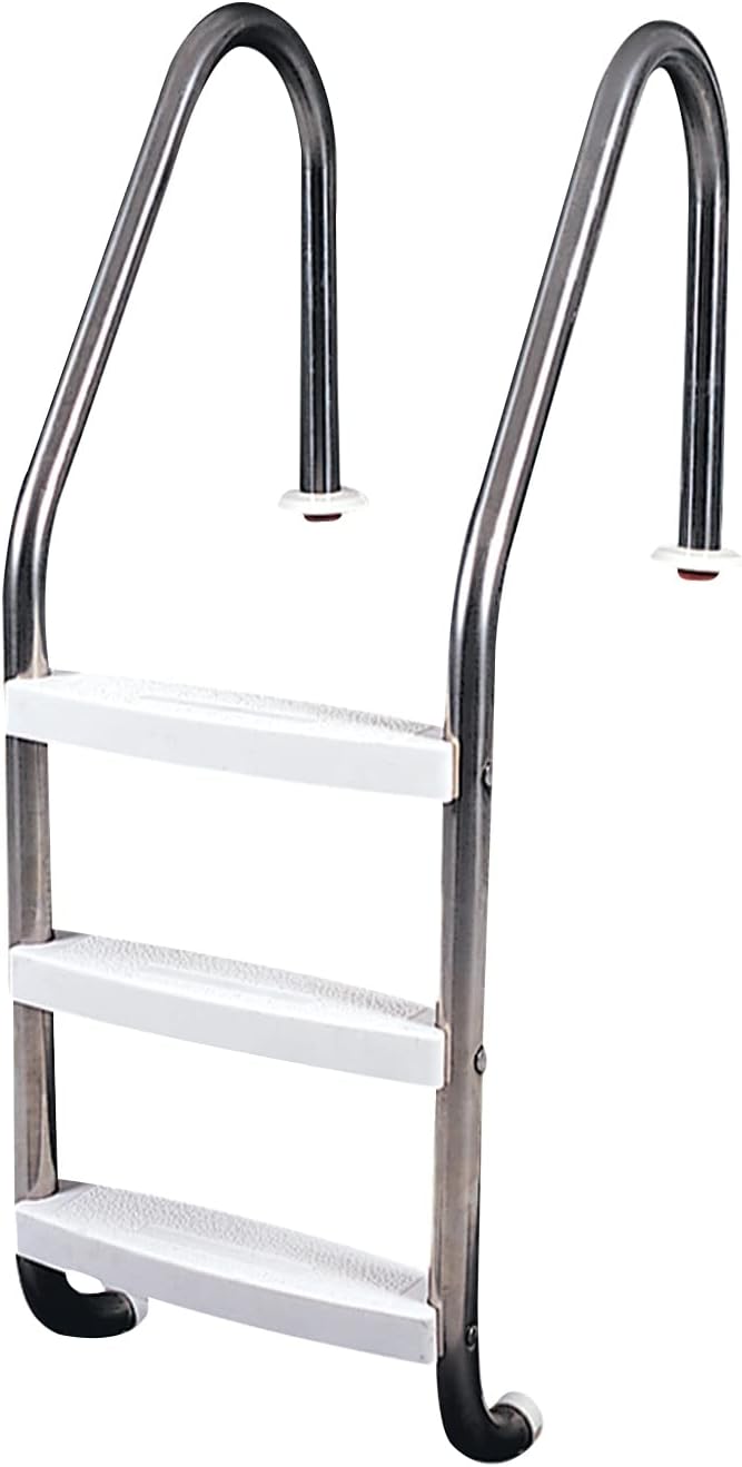 HYDROTOOLS Stainless Steel Pool Ladder – Heavy Duty Swimming Step Accessory, In-Ground, 63"