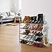 Simple Trending 4-Tier Stackable Shoe Rack, Expandable & Adjustable Shoe Shelf Storage Organizer, Metal Mesh, Bronze