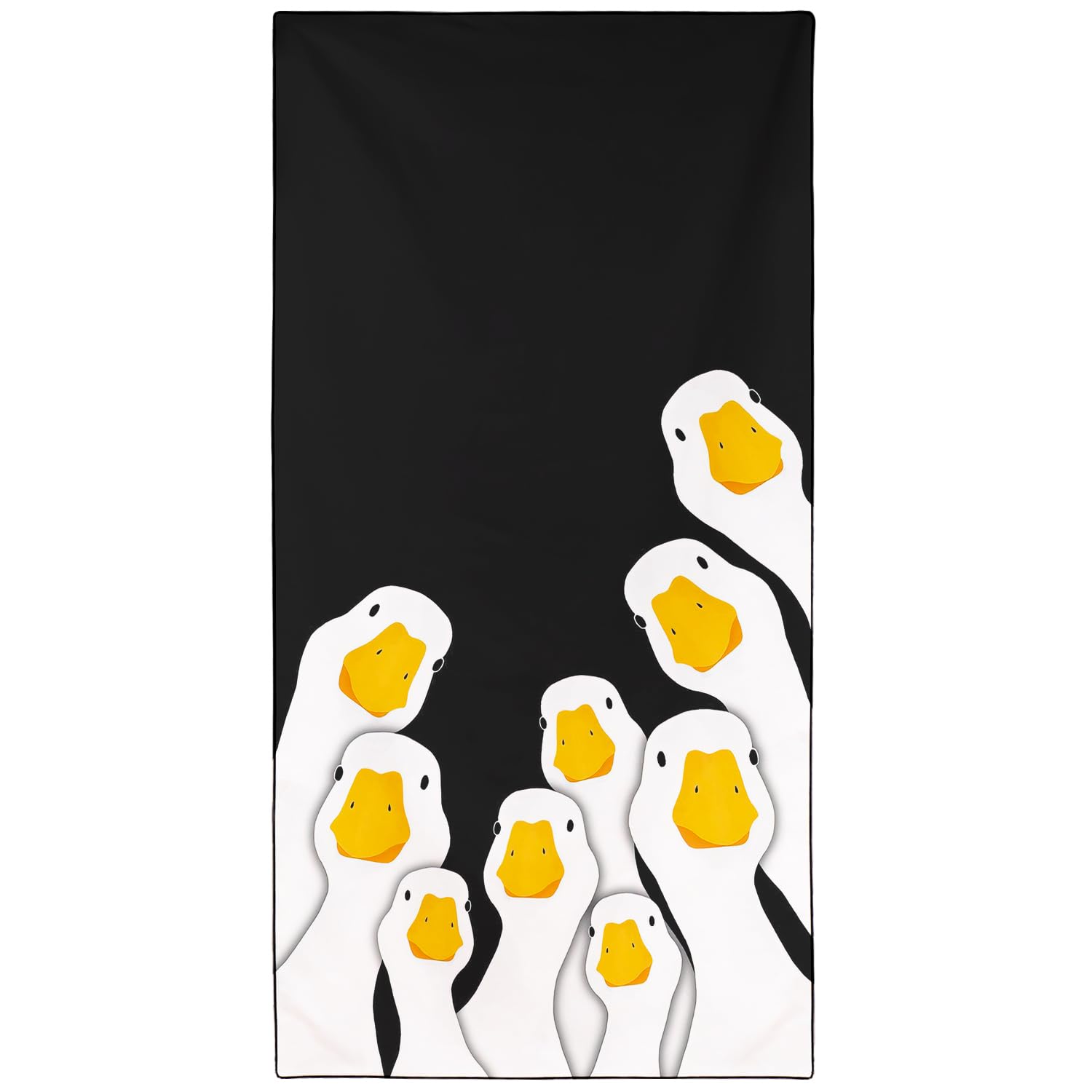 Violetpos Cute Duck Group Beach Towel, Extra Large 180x90 cm 250GSM Microfibre, Sand Free Quick Dry, Ideal Vacation Gifts with Carry Bag for Pool Cruise Camping