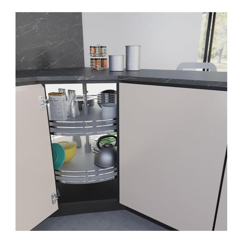 INOXA INDUSTRIE Tourniquet Rond 705 mm Blanc Fil chromé pour Caisson 800 x 800 mm