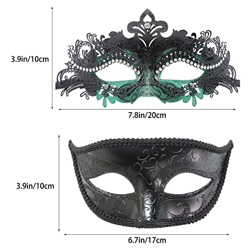 Image of Coddsmz Couple Masquerade Mask Set - Venetian & Mardi Gras Mask for Women & Men