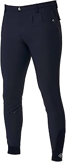 Elite - Pantalones de equitación plisados clásicos para hombre, color azul marino