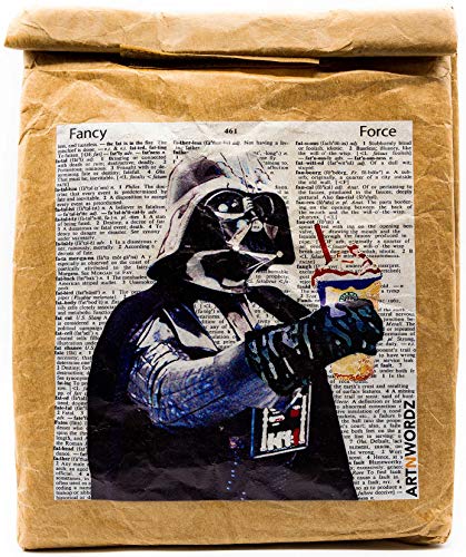 Darth Froth - Reusable & Insulated Tyvek Paper Kraft Art Lunch Bag – 8 hours Hot or Cold