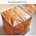 Pouf Ottoman, Unstuffed Pouf Cover, Handmade Faux PU Leather Moroccan, Orange Brown 17.7