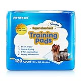 Honey Care All-Absorb, Small 17.5' x 23.5', 120 Count, Dog and Puppy Training Pads, Ultra Absorbent and Odor Eliminating, Leak-proof 5-Layer Potty Training Pads with Quick-dry Surface , Blue, A05