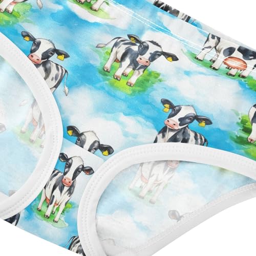 Toddlers Underwear Floral 2t Cotton Little Girl Panties Stylish Kids Undies Briefs Cute Cows Sky Blue Animal4