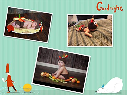 Ufraky Baby Turkey Knitted Crochet Hat Diaper Newborn Infant Photography Prop Costumes(Turkey) #TOP4