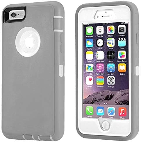 Annymall Case Compatible for iPhone 8 & iPhone 7, Heavy Duty [with Kickstand] [Built-in Screen Protector] Tough 4 in1 Rugged Shorkproof Cover for Apple iPhone 7 / iPhone 8 (Grey)