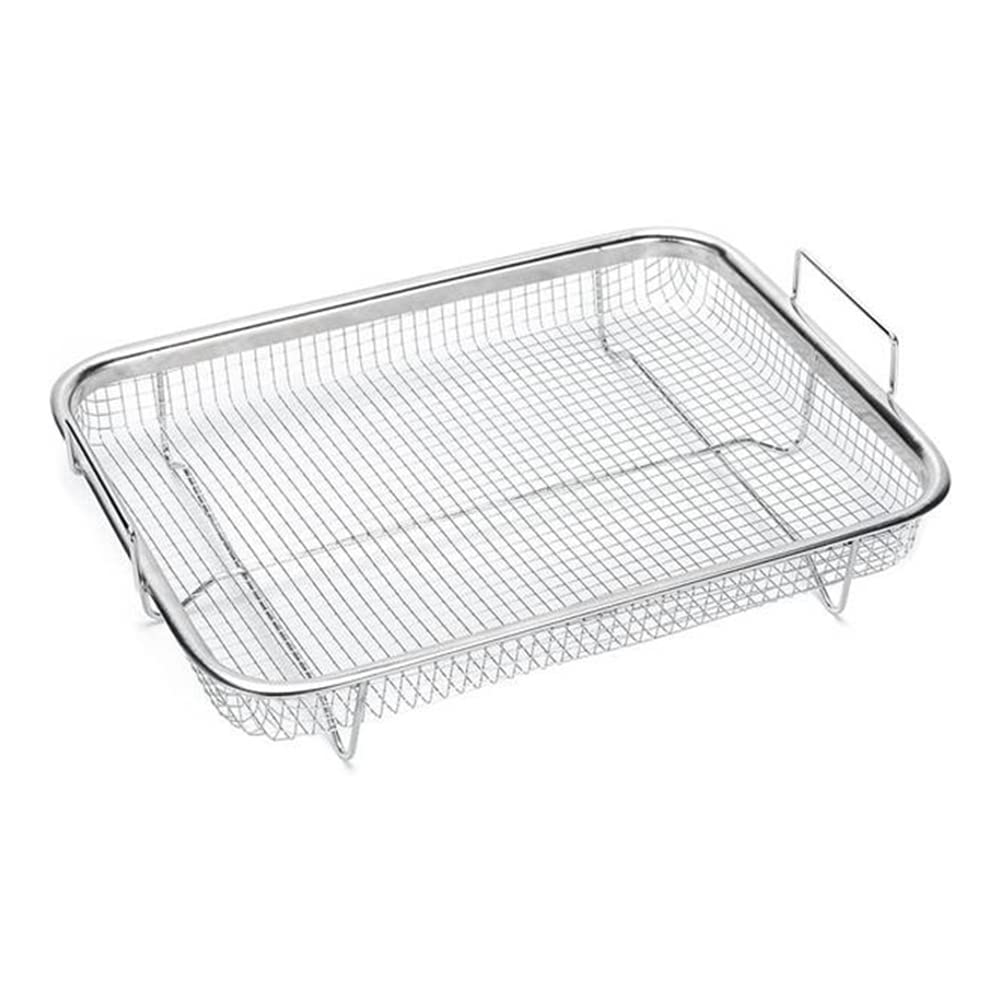 Set di 3 cestini in acciaio inox antiaderenti per friggitrice ad aria, griglia per forno,