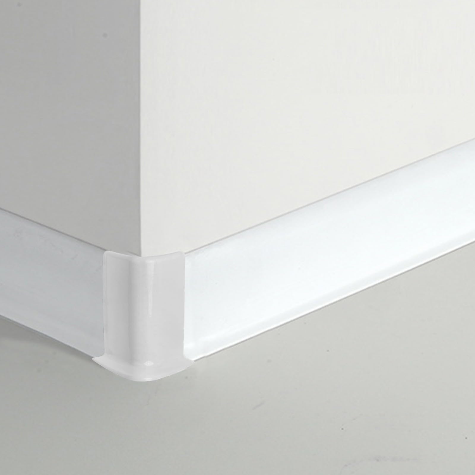 Set di blocchi angolari per battiscopa, 10 cm di altezza, base a parete, connettori angolari interni ed esterni, per migliorare la casa (L bianco)