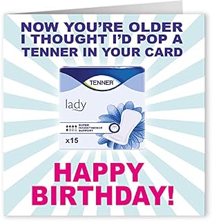 Cult Kitty - Tenner For Your Birthday - Rude Happy Birthday Cards For Him - Funny Birthday Card For Her - Funny Birthday Cards For Men - Funny Birthday Cards For Women - Birthday Card Adult