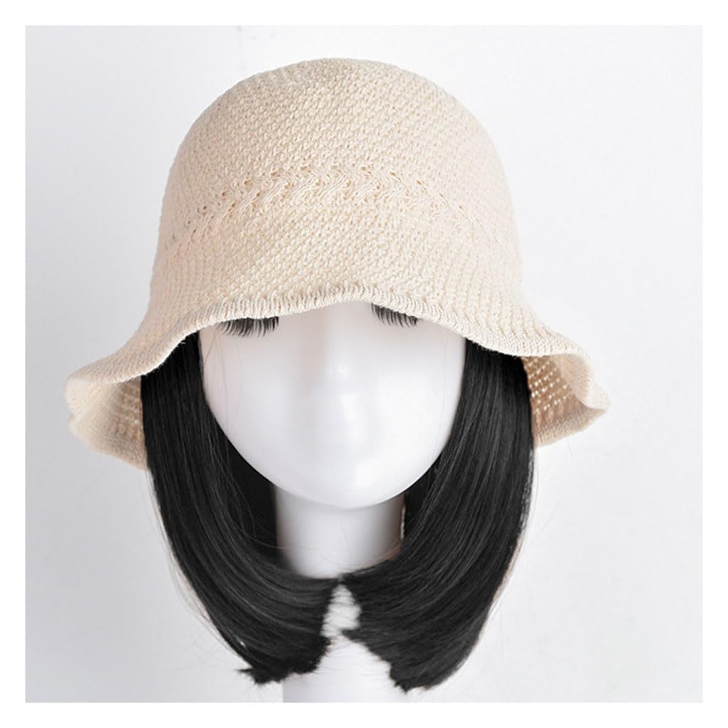Hat Wig Casual Women's Wig Cap, Visor Wig Cap, Natural Looking Synthetic Heat Resistant Fiber Wig For Outdoor Leisure Hat Wigs For Women (Color : 01)