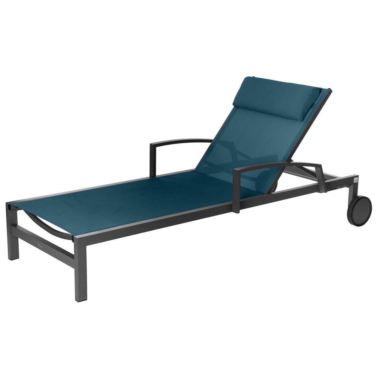 Hespéride Elea – Ombrellone Quadrato Reclinabile 3x3 M, Alluminio E Resina, Colore Blu Anatra E Grafite