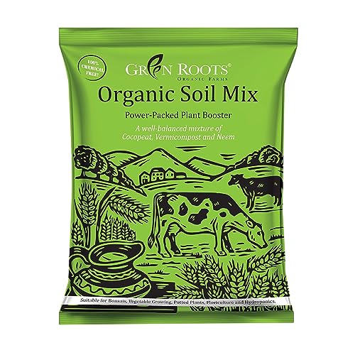 Image of Green Roots Organic Potting Soil Mix with Cocopeat, Vermicompost, Neem Granule, Plant Manure /Khad - 3 KG