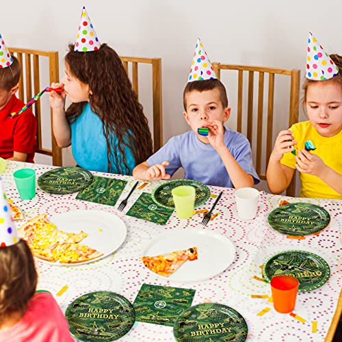 96 Pcs Camo Birthday Party Plates And Napkins Party Supplies Military Happy Birthday Party Tableware Set Army Soldier Camouflage Party Decorations Favors For Birthday Baby Shower For 24 Guests #TOP6