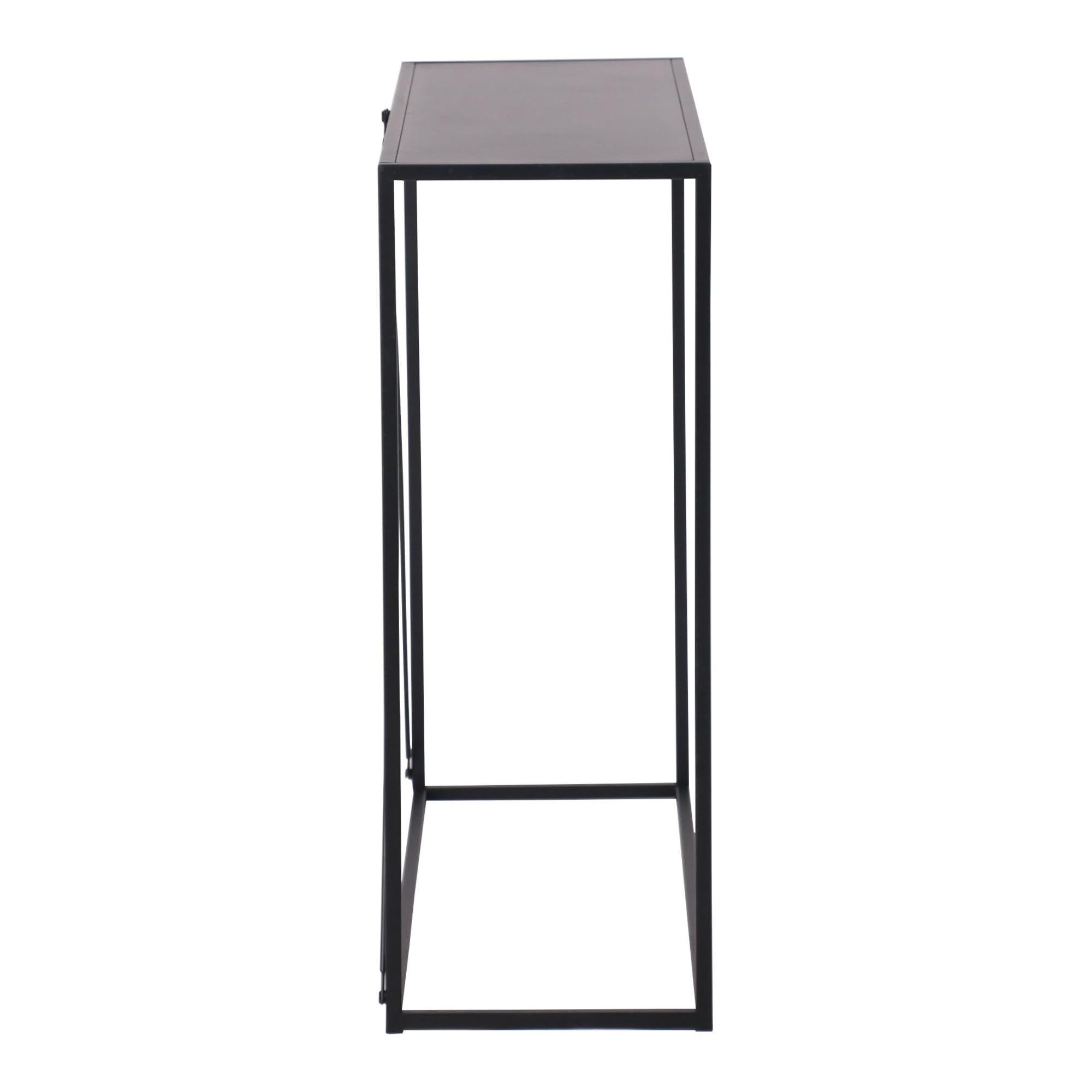 [en.casa] Mesa Consola Mueble de Entrada Moderno Robusto para Oficina Pasillo Recibidor Montaje Rápido Acero 90 x 30 x 80 cm - Negro