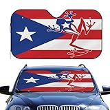 Foruidea Puerto Rico Coqui Flag Car Windshield Sun Shade Auto Sunshade for Car Truck SUV-Blocks Rays Sun Visor Protector-Keeps Your Vehicle Cool (51.2 X 27.5 Inch)