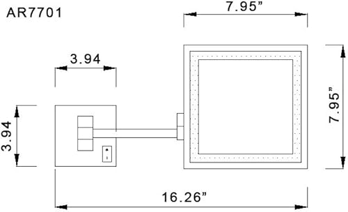 Miniatura 2 de Nameeks AR7701-CR-5x Glimmer - Espejo de maquillaje cuadrado con 5 aumentos LED, cromado, 8 pulgadas