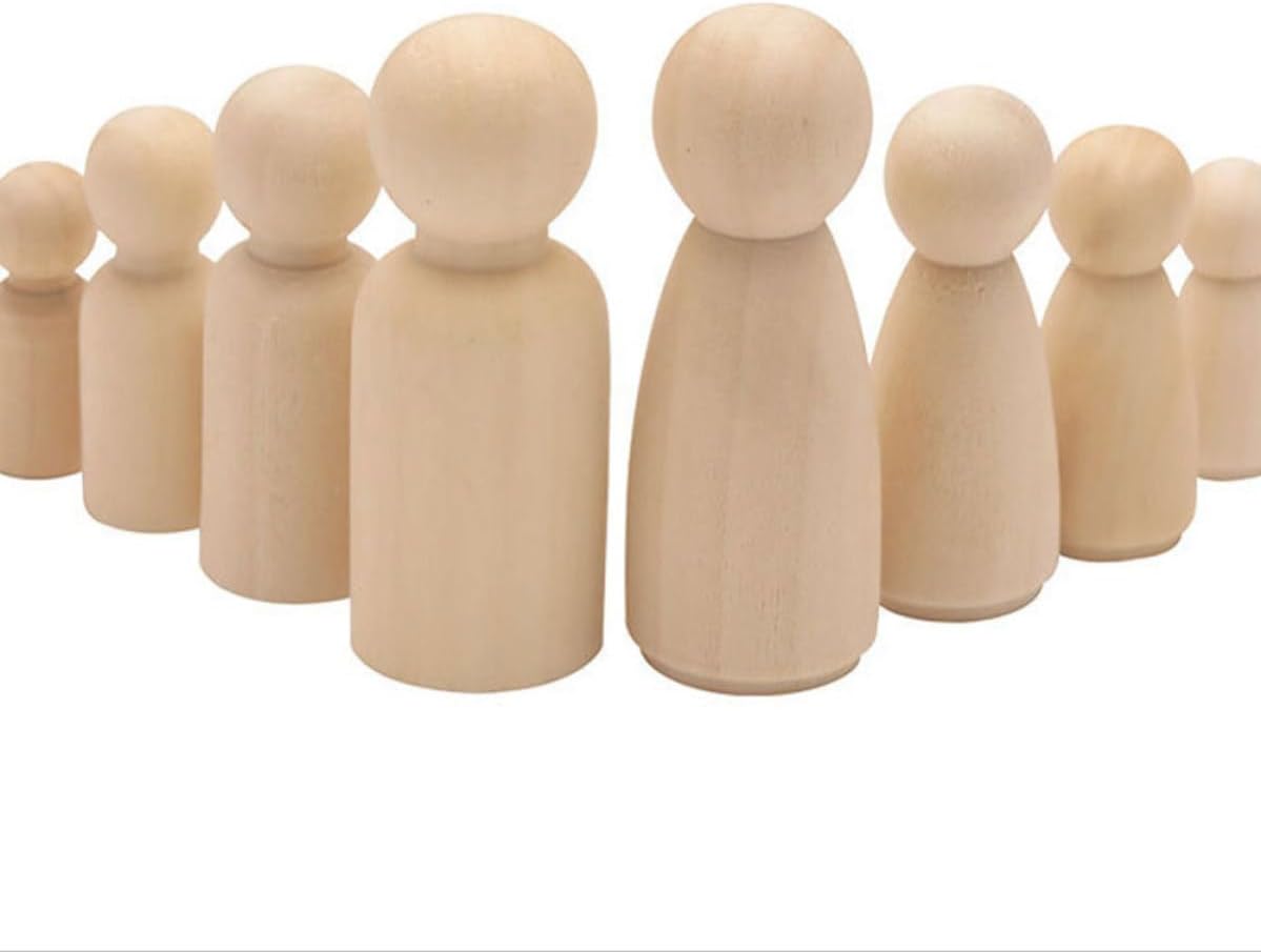 50pcs Small Wooden Doll for DIY Painting Graffiti Set