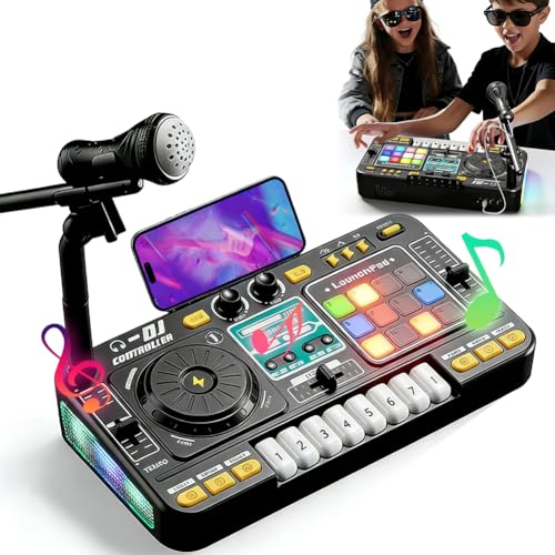 DJ mixer bambini 3-10 anni, controller DJ con microfono e