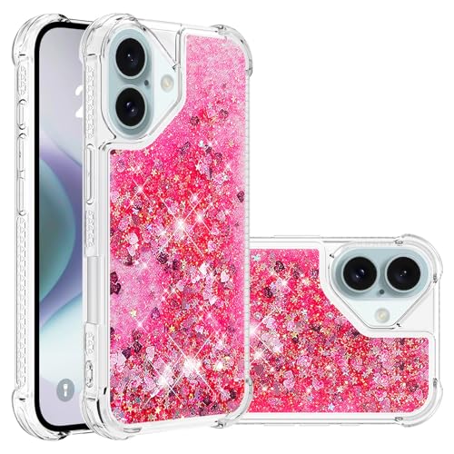 Coque paillettes iPhone 16 Plus liquide mouvant en TPU souple antichoc