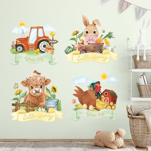 FUFUQUARE Autocollants animaux de ferme pour mur