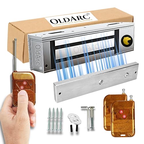 Image of OldArc ER2 EM Lock 600lbs + 2 Remotes Door Lock | Electromagnetic Locks Remote Control Doors | 2 Wire electromagnetic Doors Lock | Wireless Remote Unlock Door Access Control | 12VDC Electric Locks