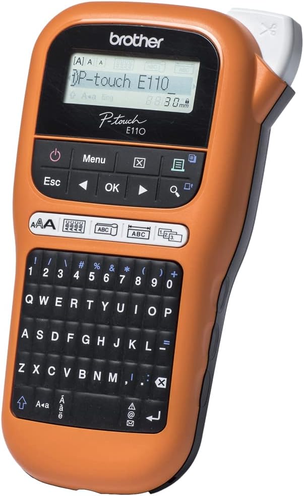 Elite | BROTHER PT E110VP Label Printer, Portable Label Maker for Electricians and Network Installations, English, Arabic & Farsi Keyboard, Up to 12mm label, Orange, Small 2026 - view 3
