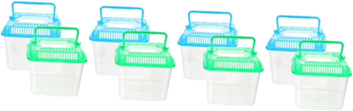 4pcs Turtle Living Tank Transparent Reptile Habitat Smooth for Easy Cleaning for and Tortoise Feeding Lightweight and Safe Pet Box