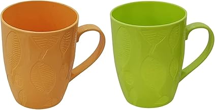 طقم مج بلاستيك من الياسين، ألوان متنوعة، قطعتان