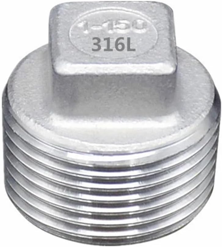 1/8インチ - 2インチ オスねじ 正方形 盛り上がり 316ステンレススチール エンドキャップ 水道管継手 316L ジョイント