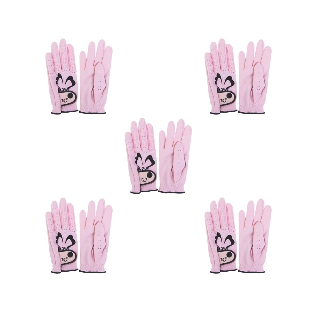 1 Paar Cartoon-Golfhandschuhe, atmungsaktive Golfhandschuhe, tragbar, verdickte Fäustlinge, Hand für Outdoor-Platz, Fitnessstudio, Rosa, Größe 20
